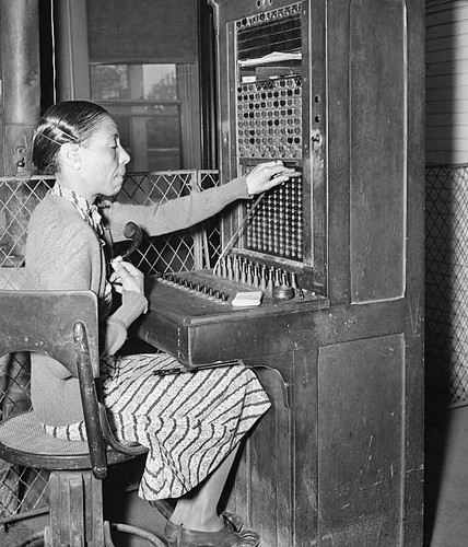 Switchboard operator works - , at